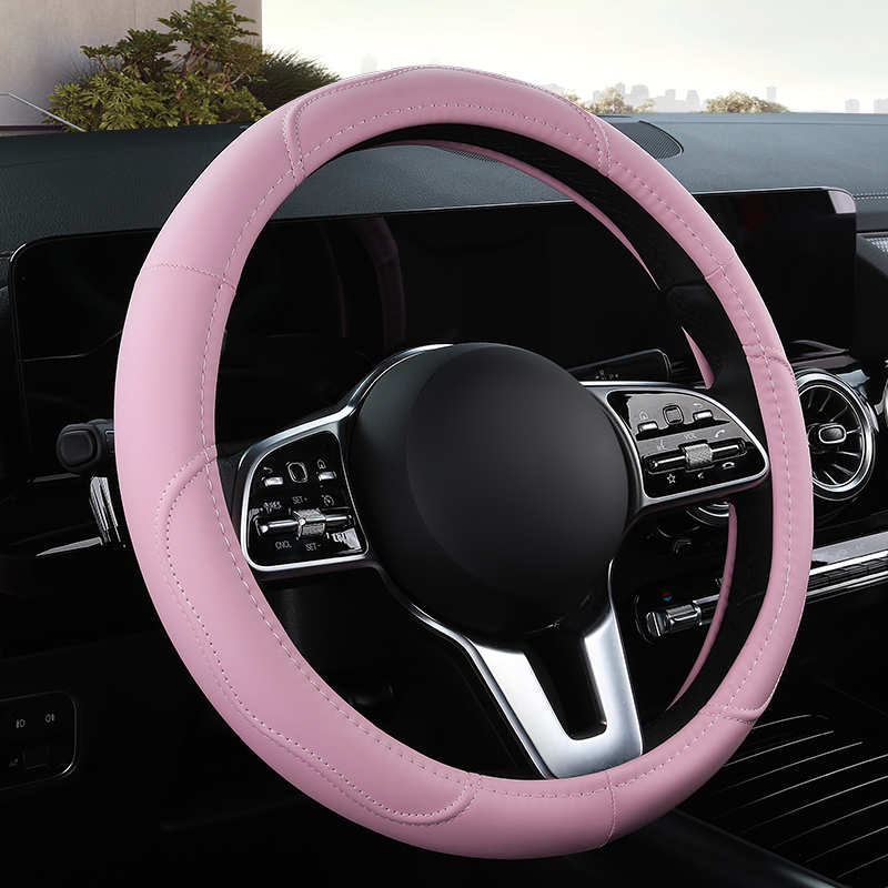 Car Steering Wheel Cover Anti Slip Breathable - Car Anti-Slip Leather Steering Wheel Cover