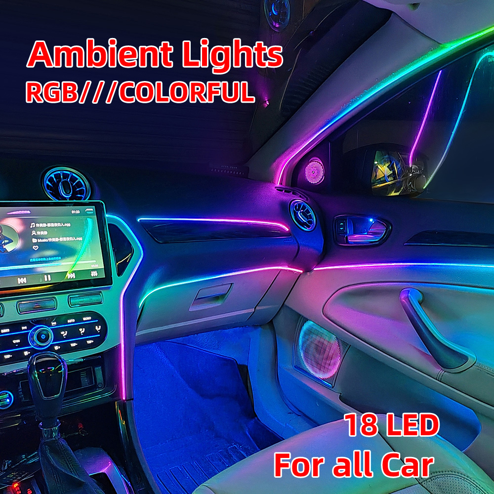 Led Ambient Interior Car Lights App Control - Universal Style Colorful RGB Symphony Car