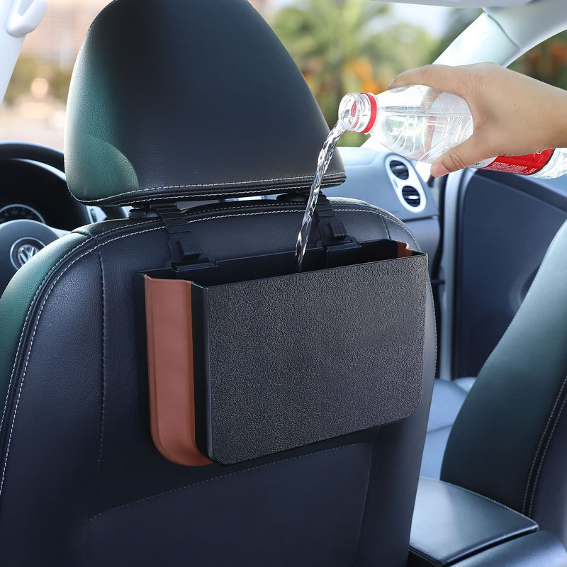 Waterproof Car Trash Can With Lid - Car Trash Can Hanging Folding Portable