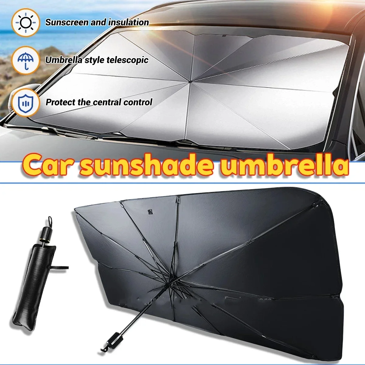 Car Umbrella Sunshade Windshie - Car Sunshade Windshield Umbrella Foldable 评论和价格