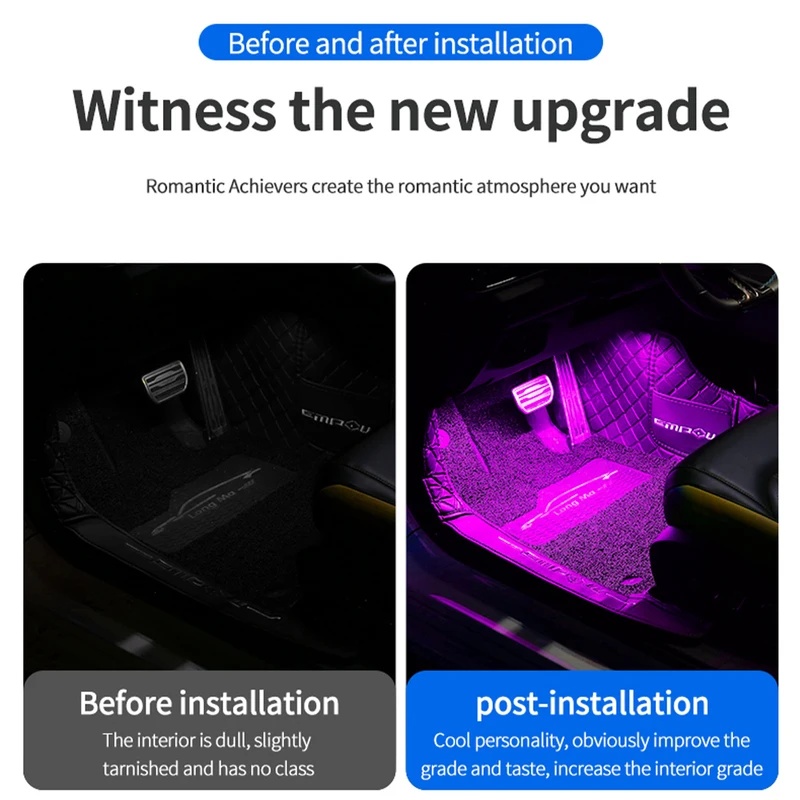 Neon LED Car Interior Ambient  - Led Ambient Interior Car Lights App Control 评论和价格