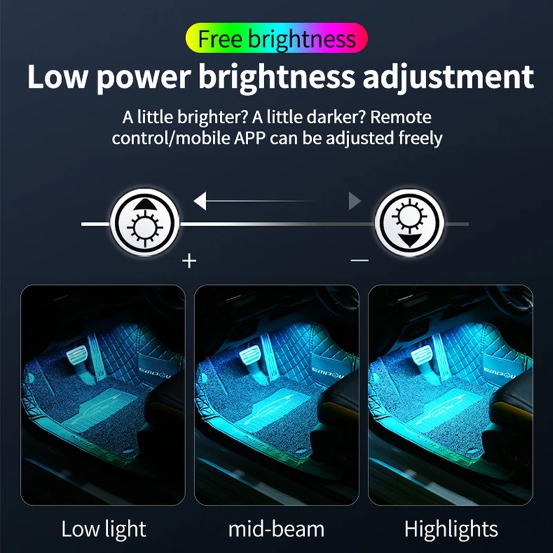 Neon LED Car Interior Ambient  - Led Ambient Interior Car Lights App Control 评论和价格