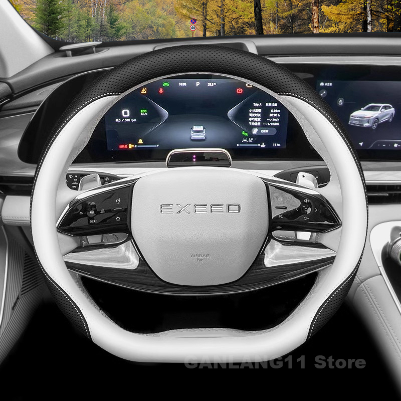 Leather Car Steering Wheel Cov - Car Steering Wheel Cover Anti Slip Breathable 评论和价格