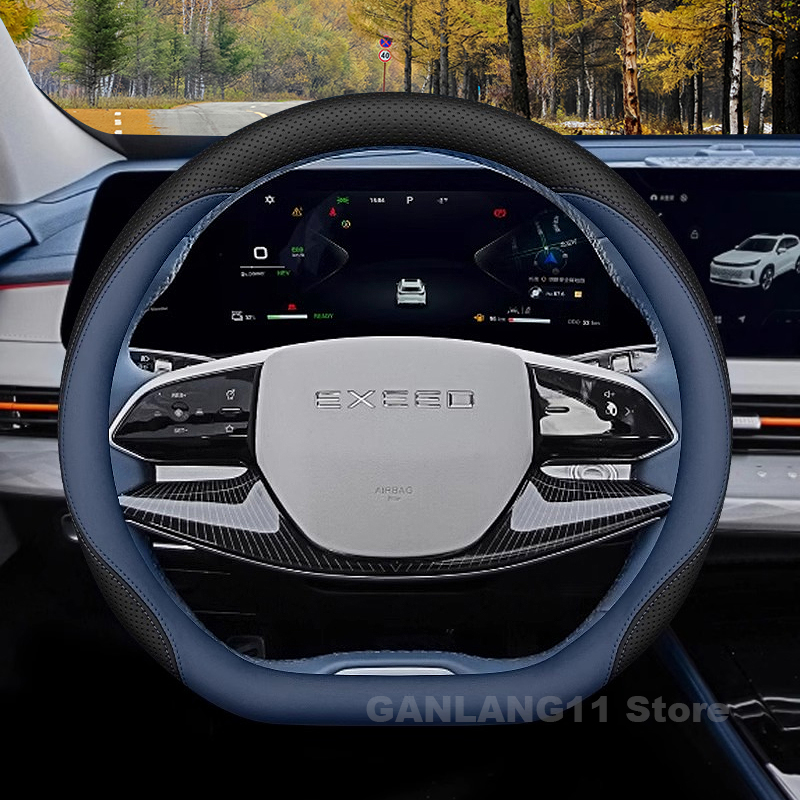 Leather Car Steering Wheel Cov - Car Steering Wheel Cover Anti Slip Breathable 评论和价格