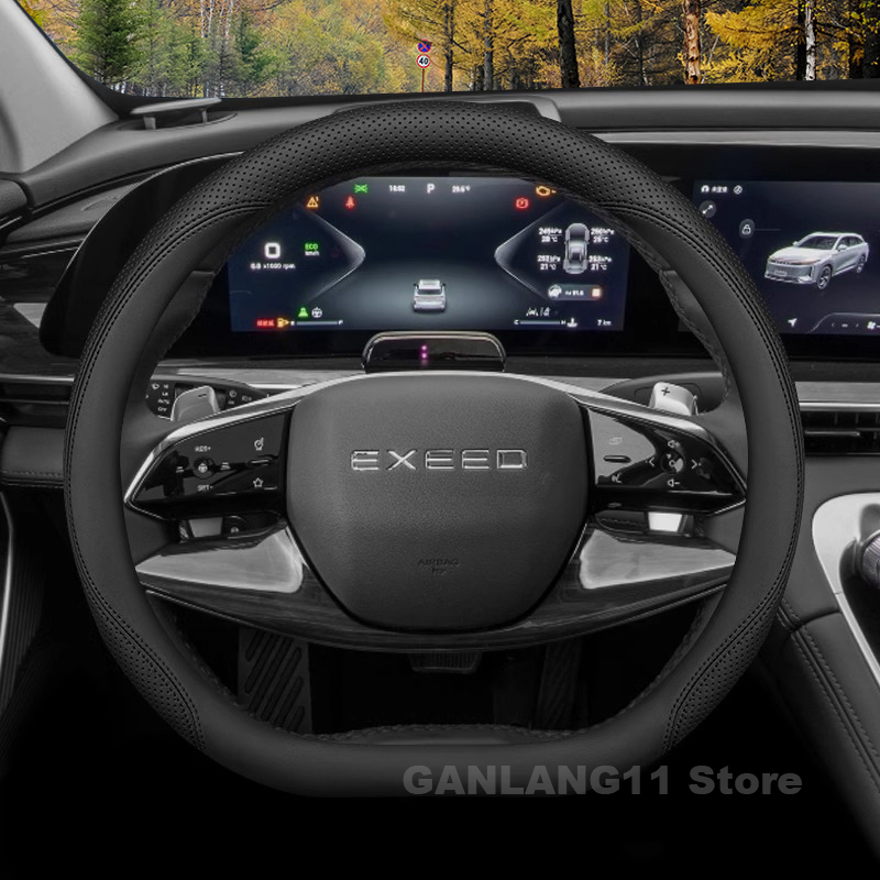 Leather Car Steering Wheel Cov - Car Steering Wheel Cover Anti Slip Breathable 评论和价格