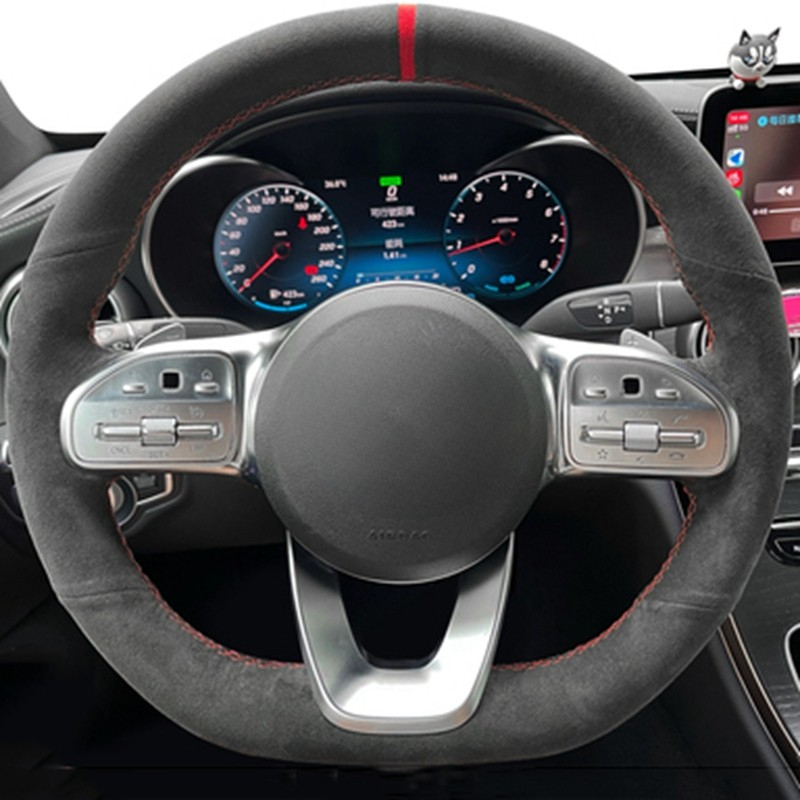 Anti-Slip  Black Suede Braid C - Car Steering Wheel Cover Anti Slip Breathable 评论和价格