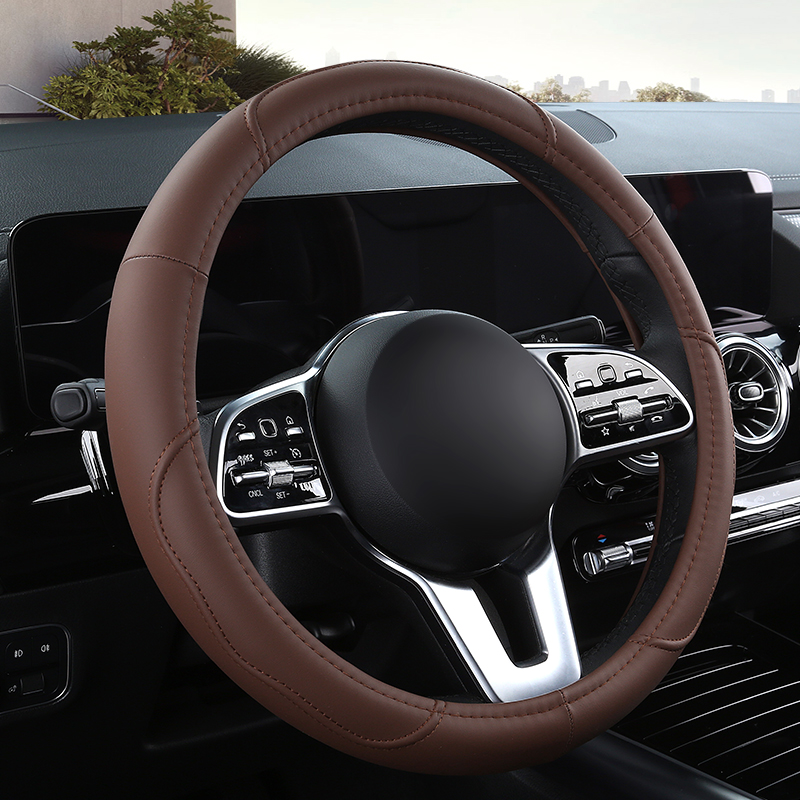 Car  Anti-Slip Leather  Steeri - Car Steering Wheel Cover Anti Slip Breathable 评论和价格