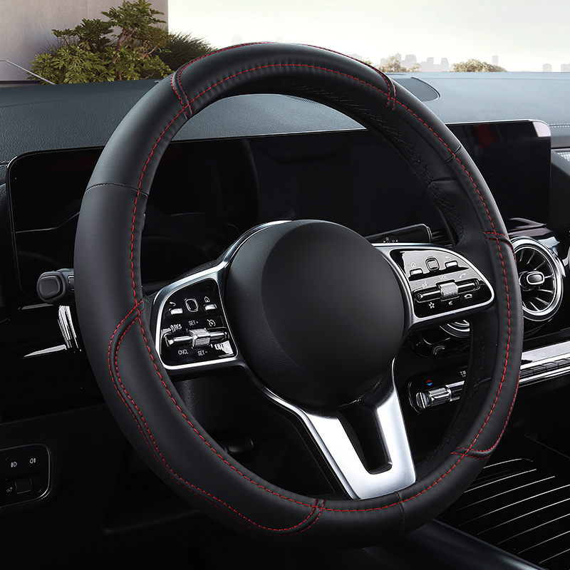 Car  Anti-Slip Leather  Steeri - Car Steering Wheel Cover Anti Slip Breathable 评论和价格