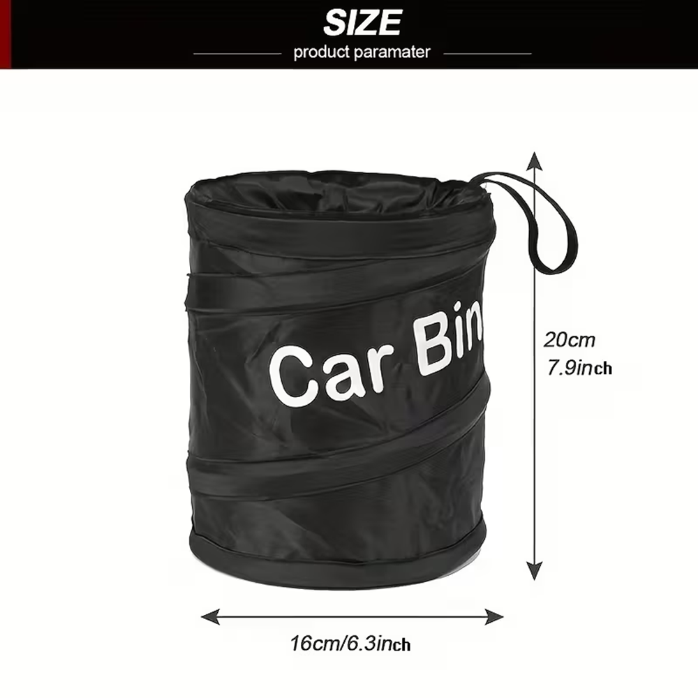 Mini Black Collapsible Pop-up  - Waterproof Car Trash Can With Lid 评论和价格