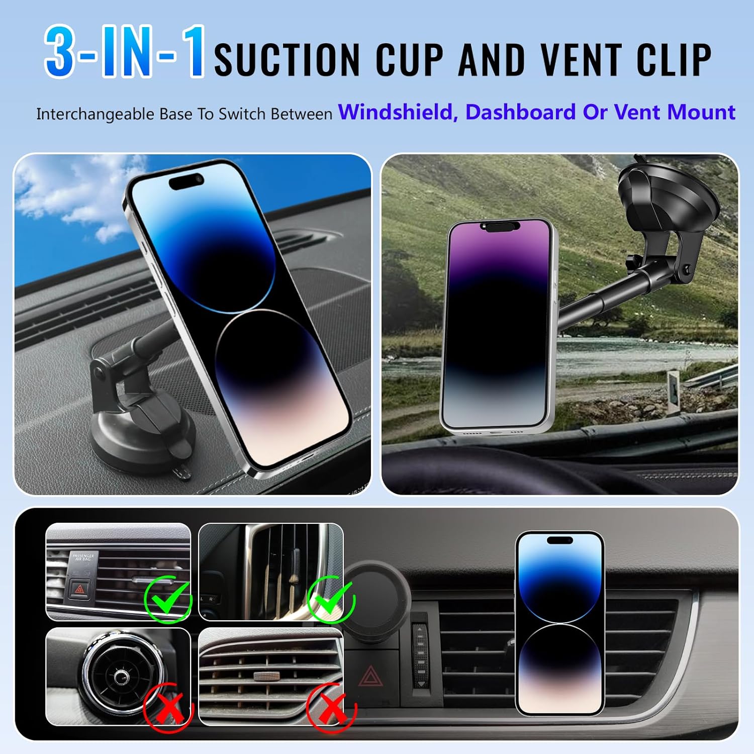 UYUXIO 15W Fast Charging Winds - Wireless Car Charger Mount Fast Charging 评论和价格