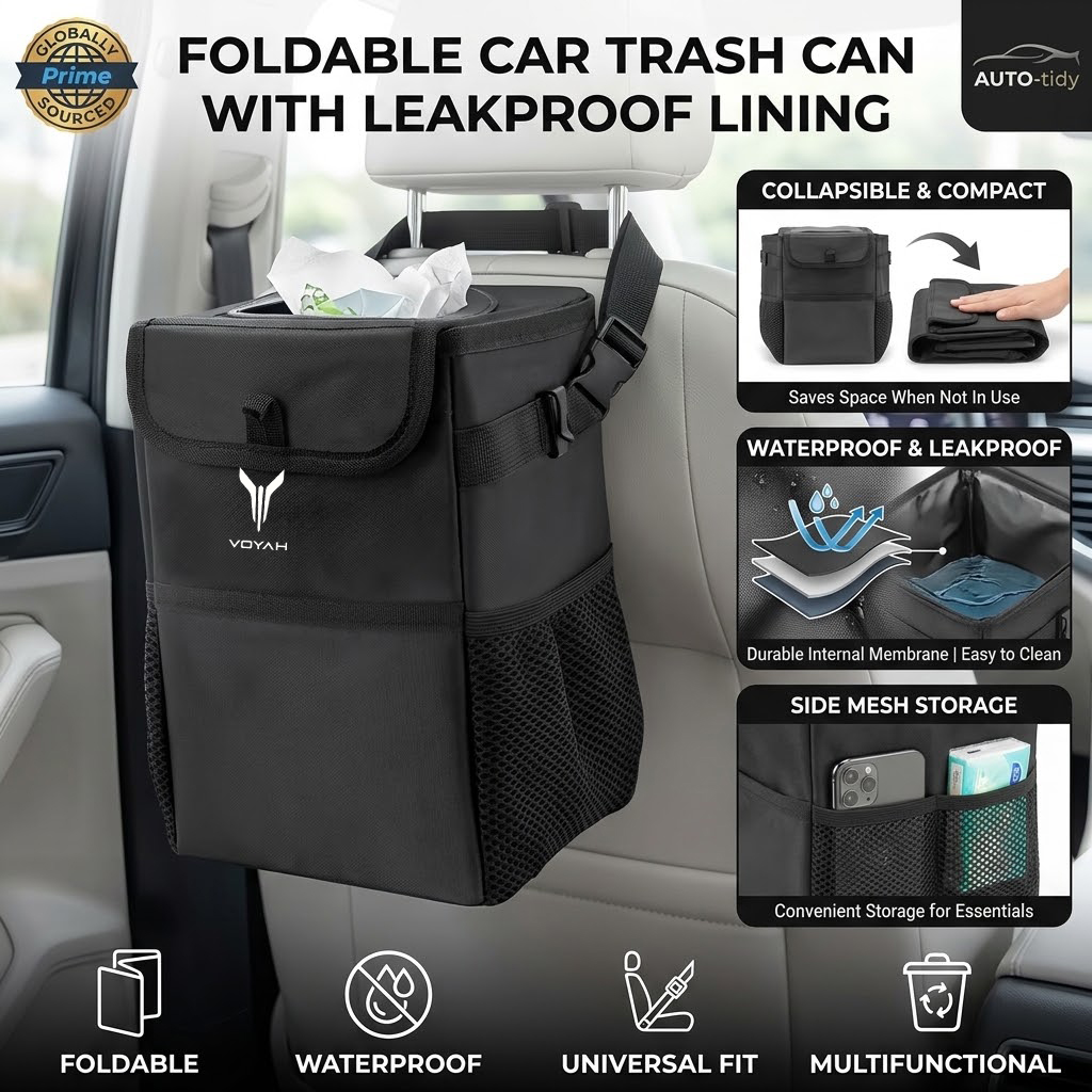 Foldable portable leak-proof w - Waterproof Car Trash Can With Lid 评论和价格