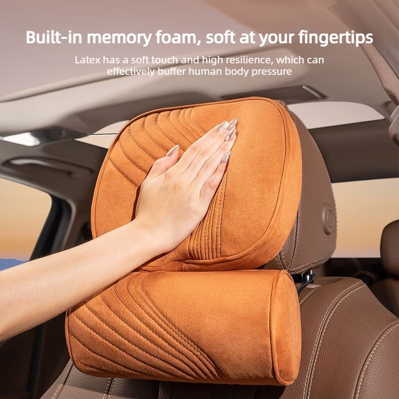 Soft Suede Car Seat Pillow Set - Memory Foam Car Neck Pillow Lumbar Support 评论和价格