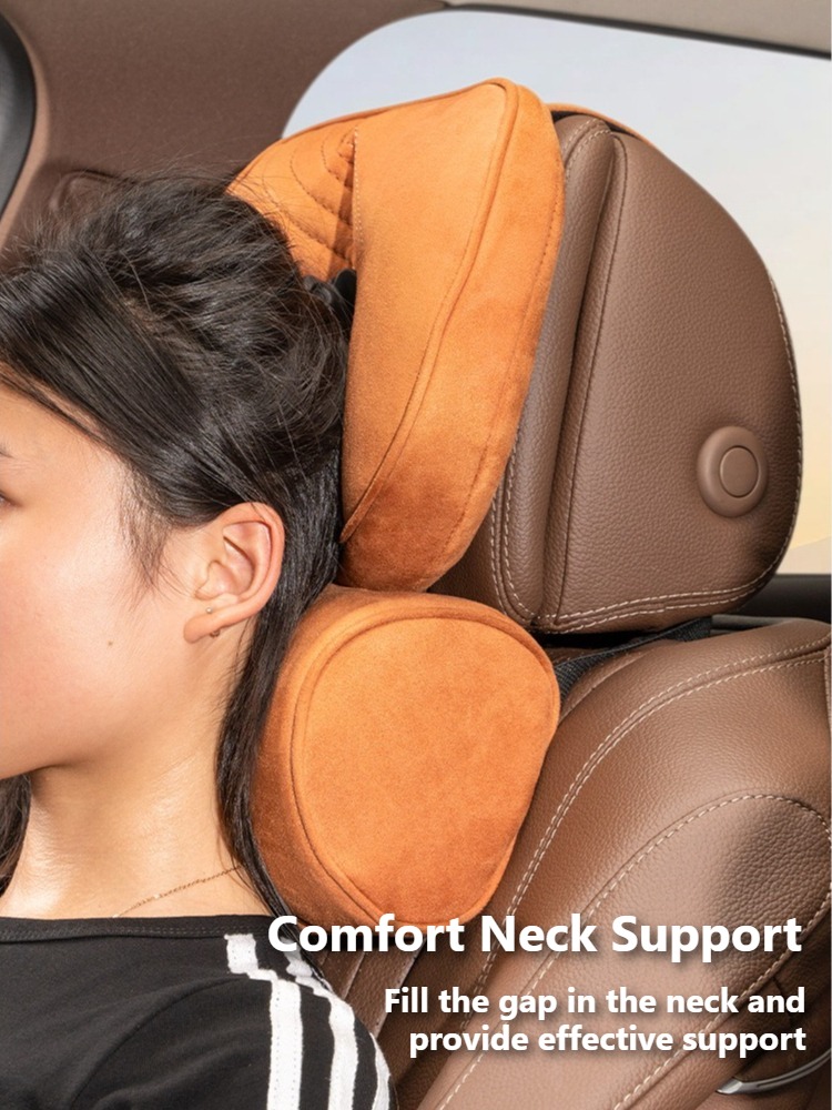 Soft Suede Car Seat Pillow Set - Memory Foam Car Neck Pillow Lumbar Support 评论和价格