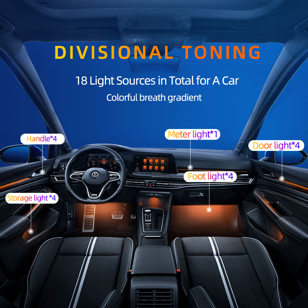 Universal Style Colorful RGB S - Led Ambient Interior Car Lights App Control 评论和价格