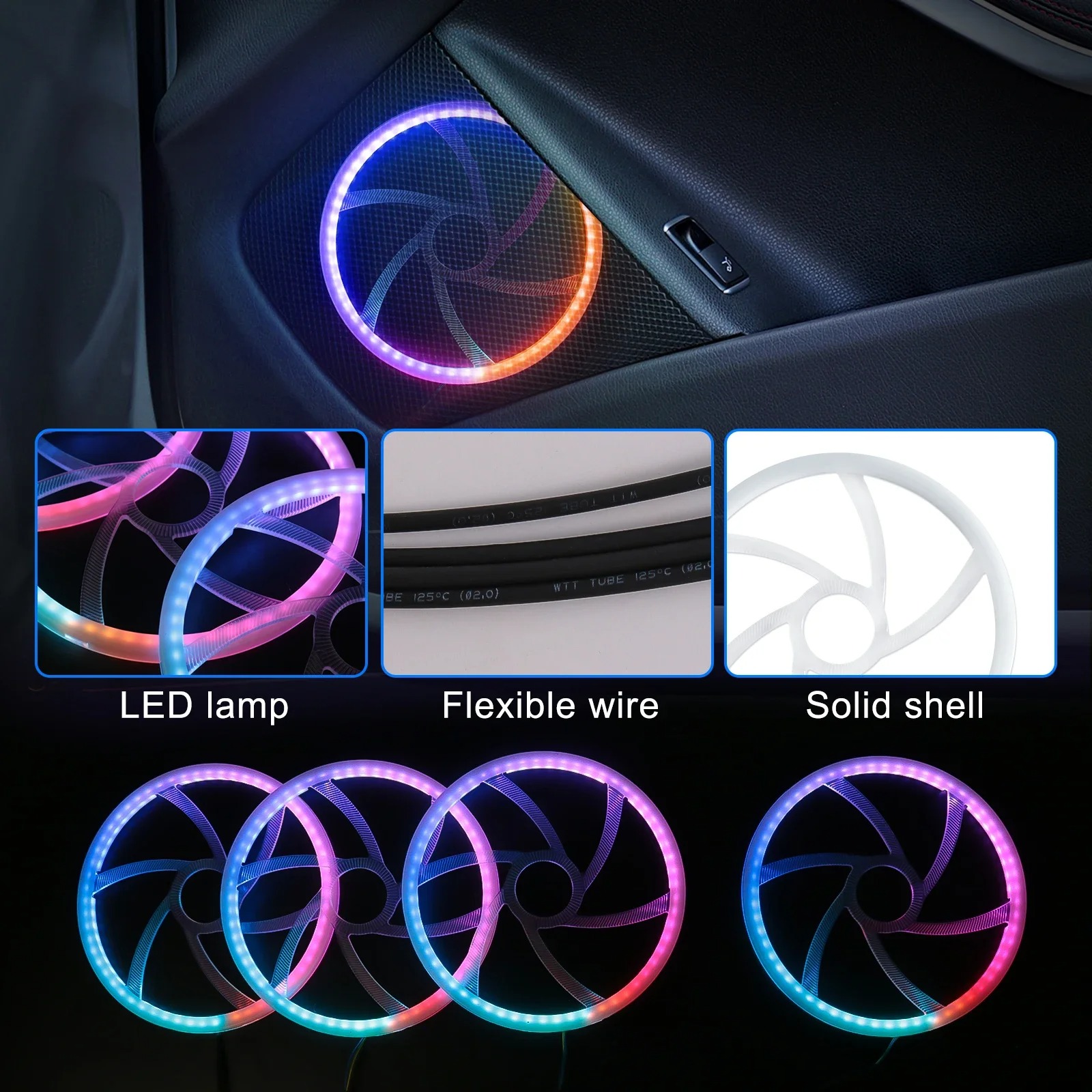 22 in 1 Premium Automotive LED - Led Ambient Interior Car Lights App Control 评论和价格