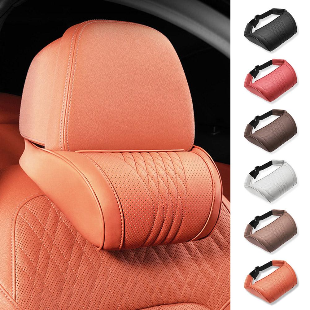 Luxury Leather Car Headrest Pi - Memory Foam Car Neck Pillow Lumbar Support 评论和价格